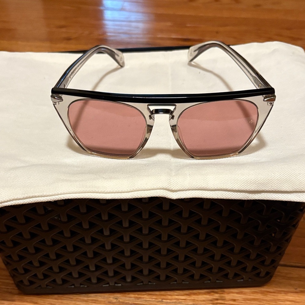 Rag & Bone Clear Frame Sunglasses with Pink Lenses Pre- Owned